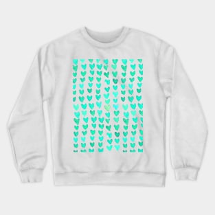 Brush stroke hearts - turquoise Crewneck Sweatshirt